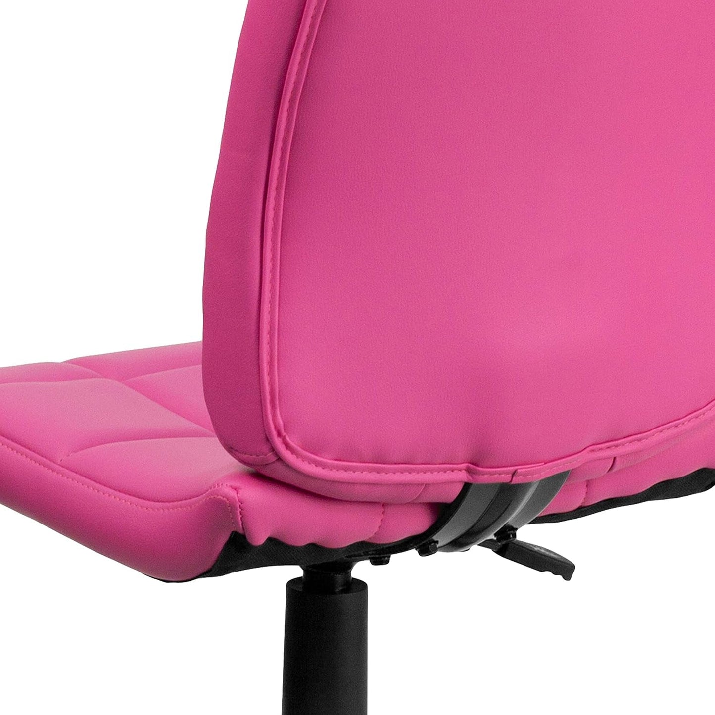 Clayton Pink Quilted Vinyl Mid-Back Swivel Office Chair