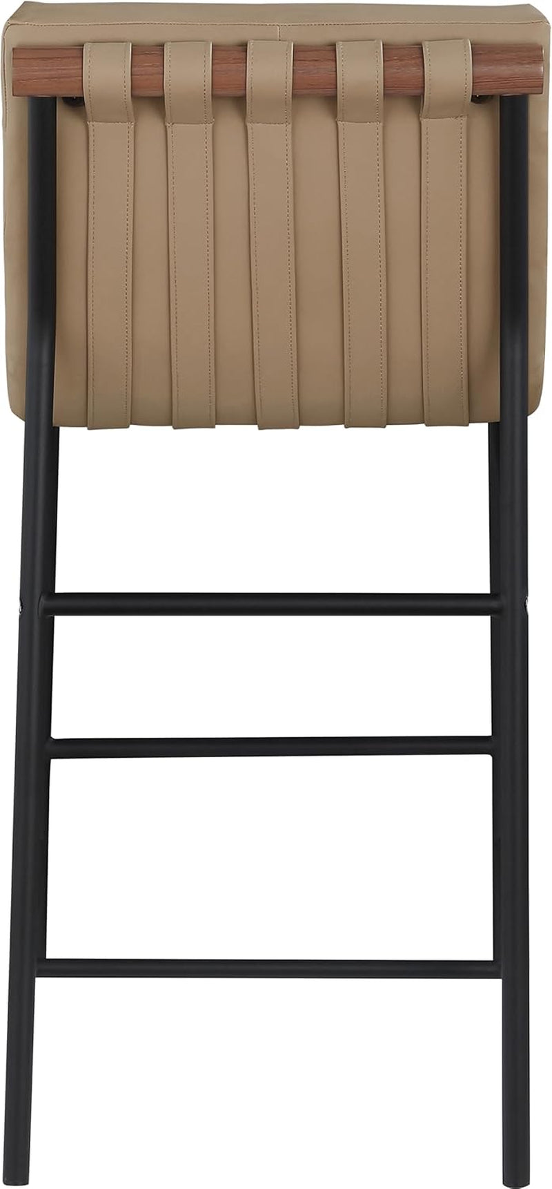 Burke Counter Stool Tan Vegan Leather Matte Black Frame