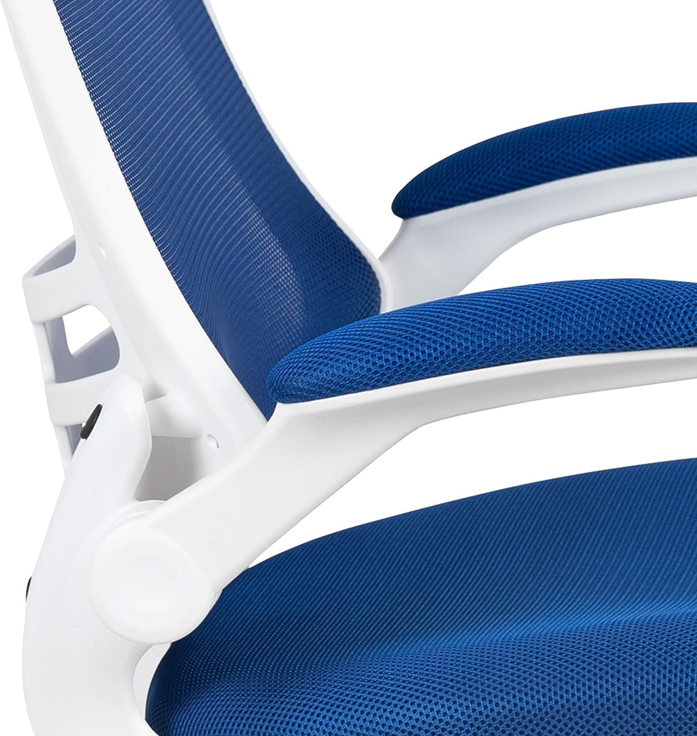 Ergonomic Office Chair Blue Mesh With White Frame Mid Back