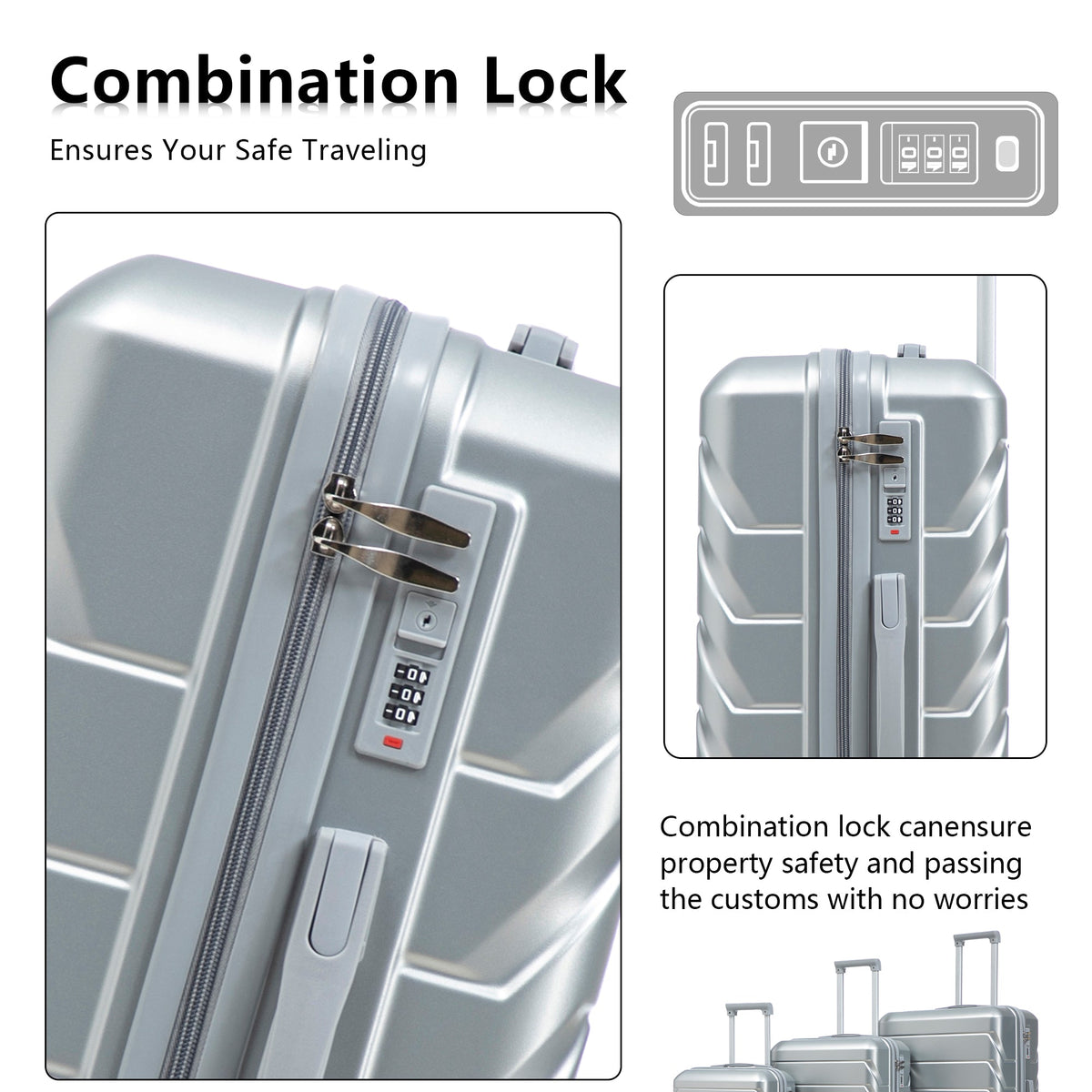 3 Piece ABS Spinner Wheel Luggage Set