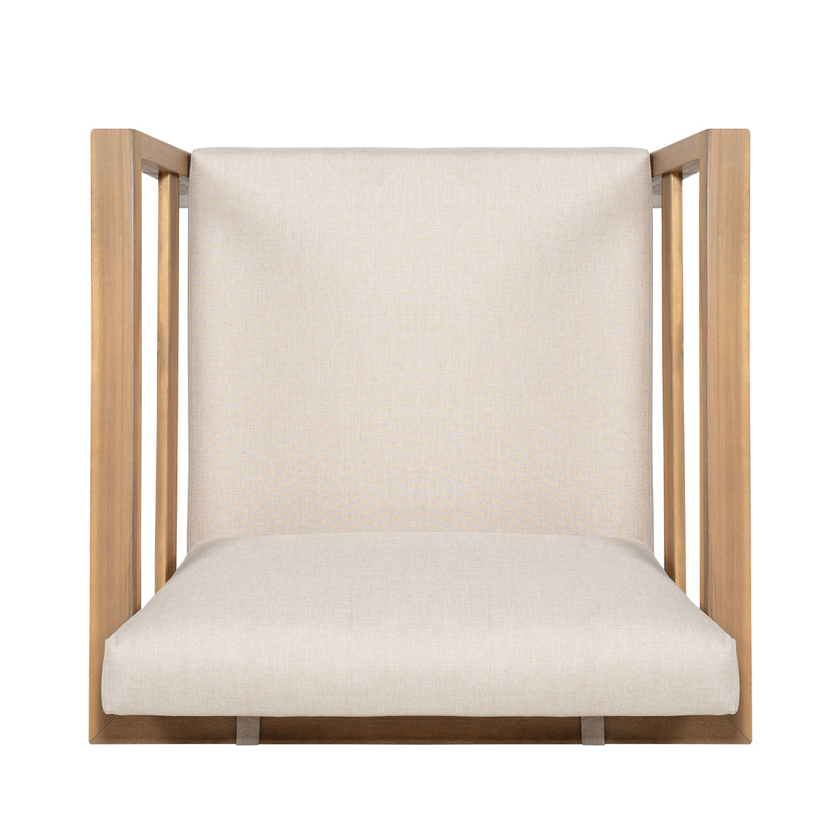 Outdoor Club Chair with Arms - Acacia Wood Arm Chair with Cushion
