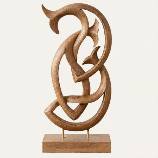 Wooden Fish Sculpture – Handmade Solid Acacia Art for Home Décor & Gift