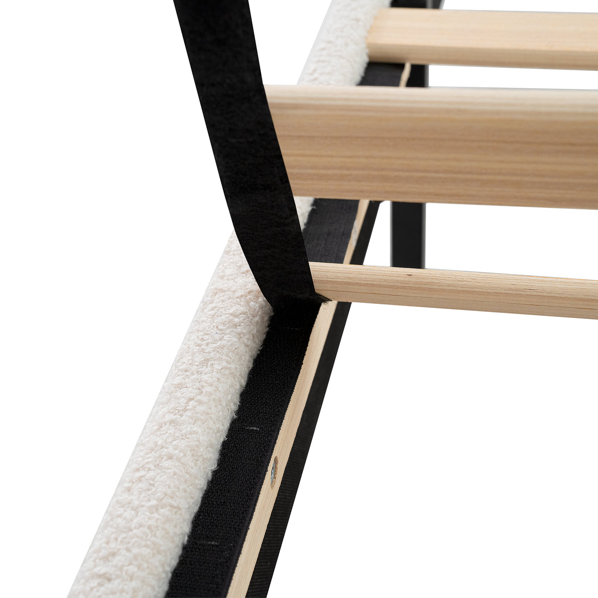 Queen Size Bed Frame with Upholstered Headboard