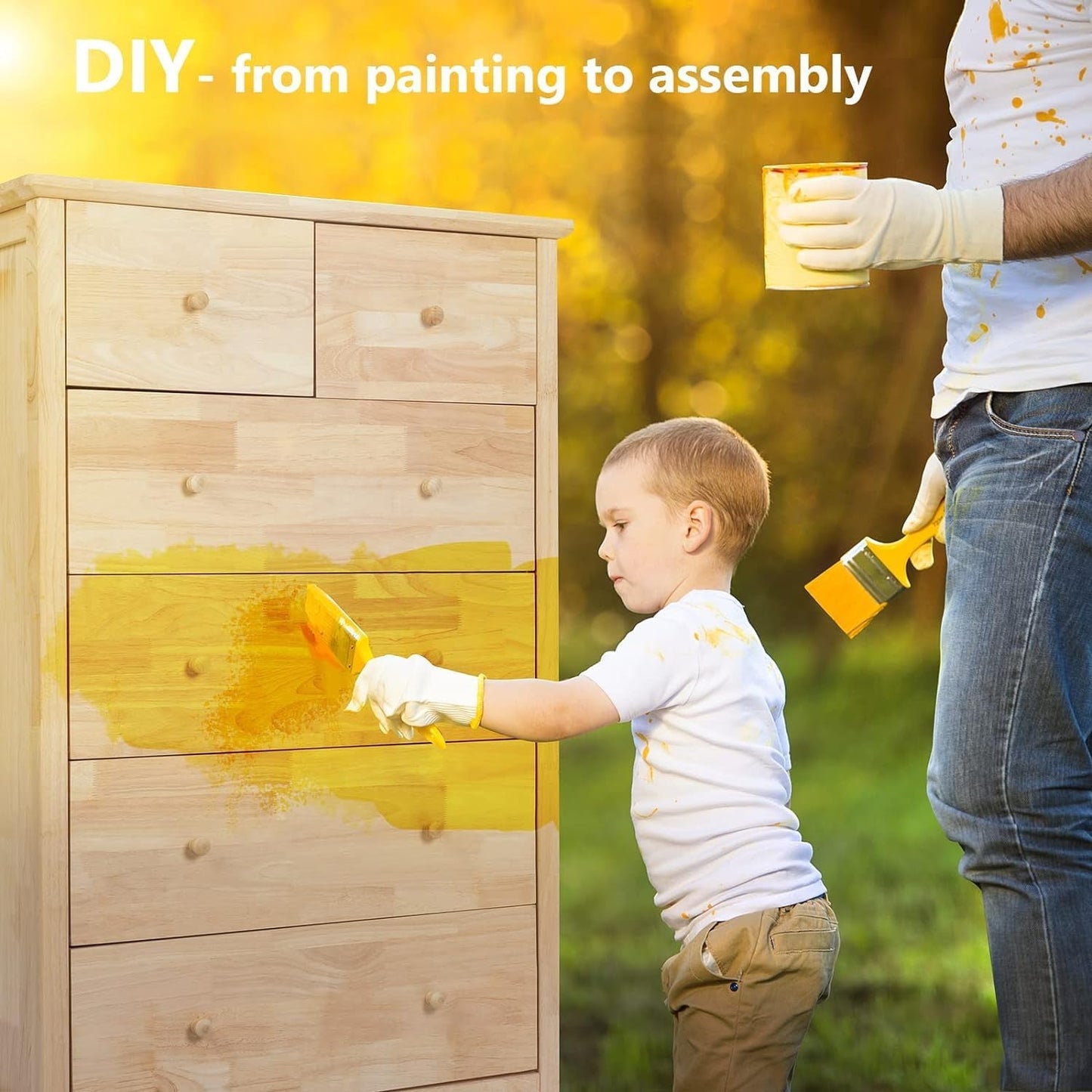 Unfinished Rubber Wood Six Drawer Dresser For DIY Finish