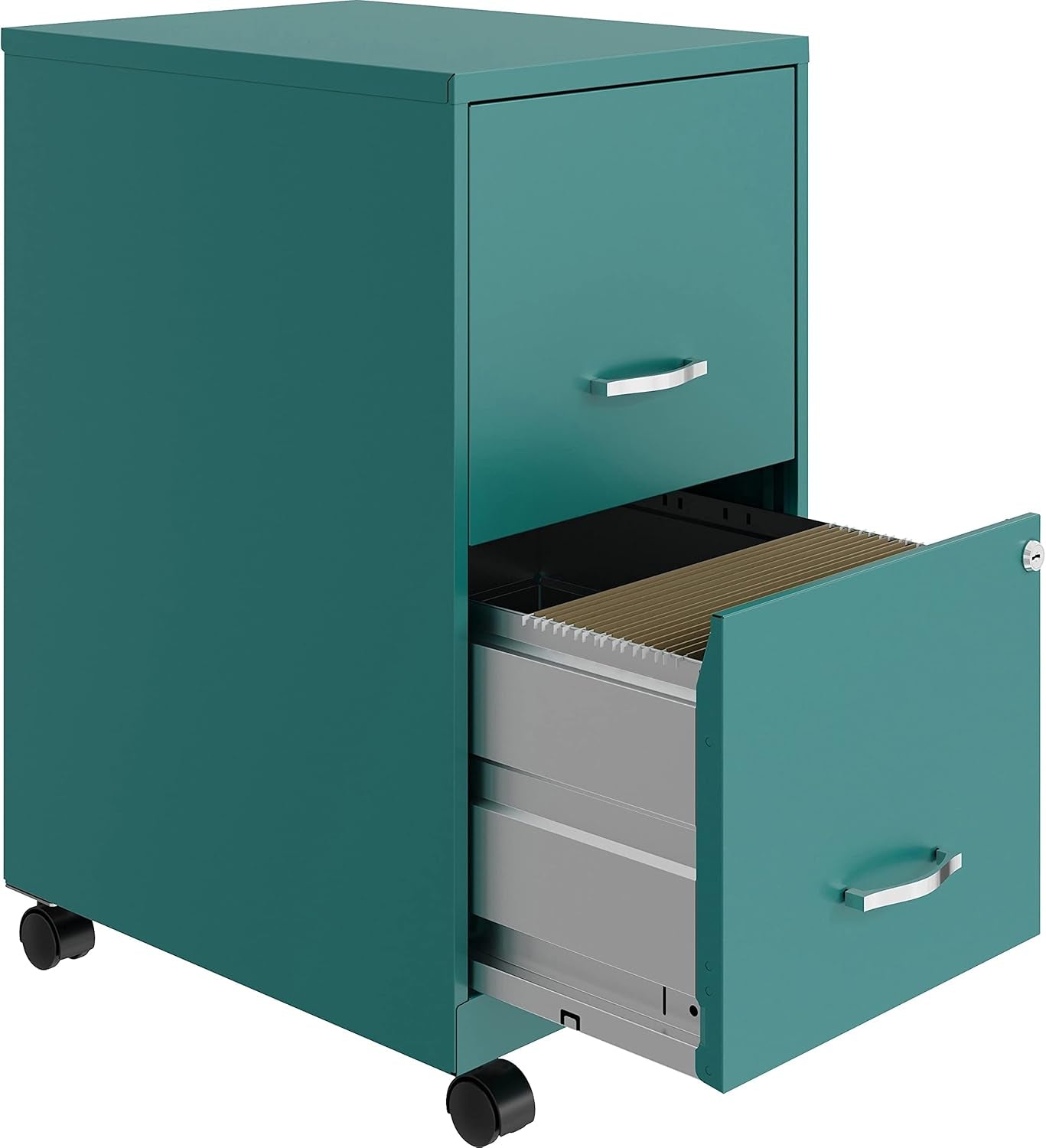 Teal LYS SOHO File Mobile Cabinet Locking Drawers 18 Inch