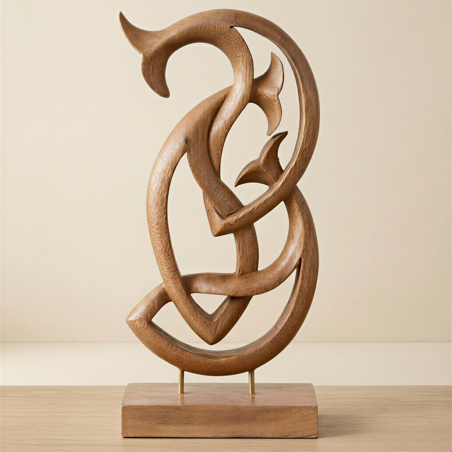 Wooden Fish Sculpture – Handmade Solid Acacia Art for Home Décor & Gift
