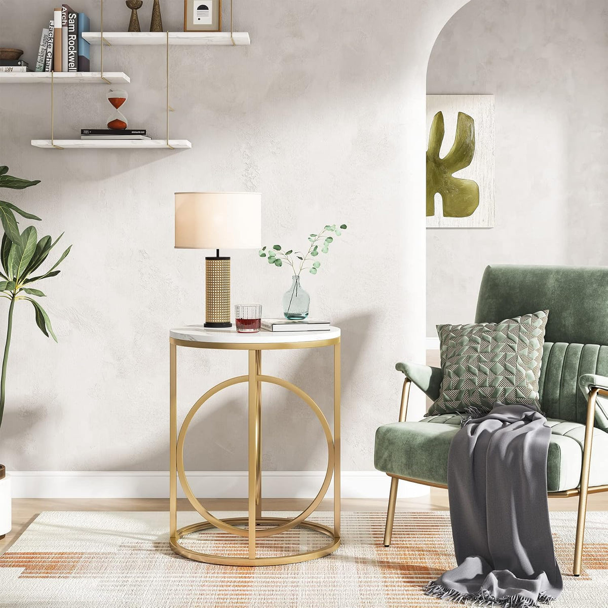 20” Round End Table for Living Room