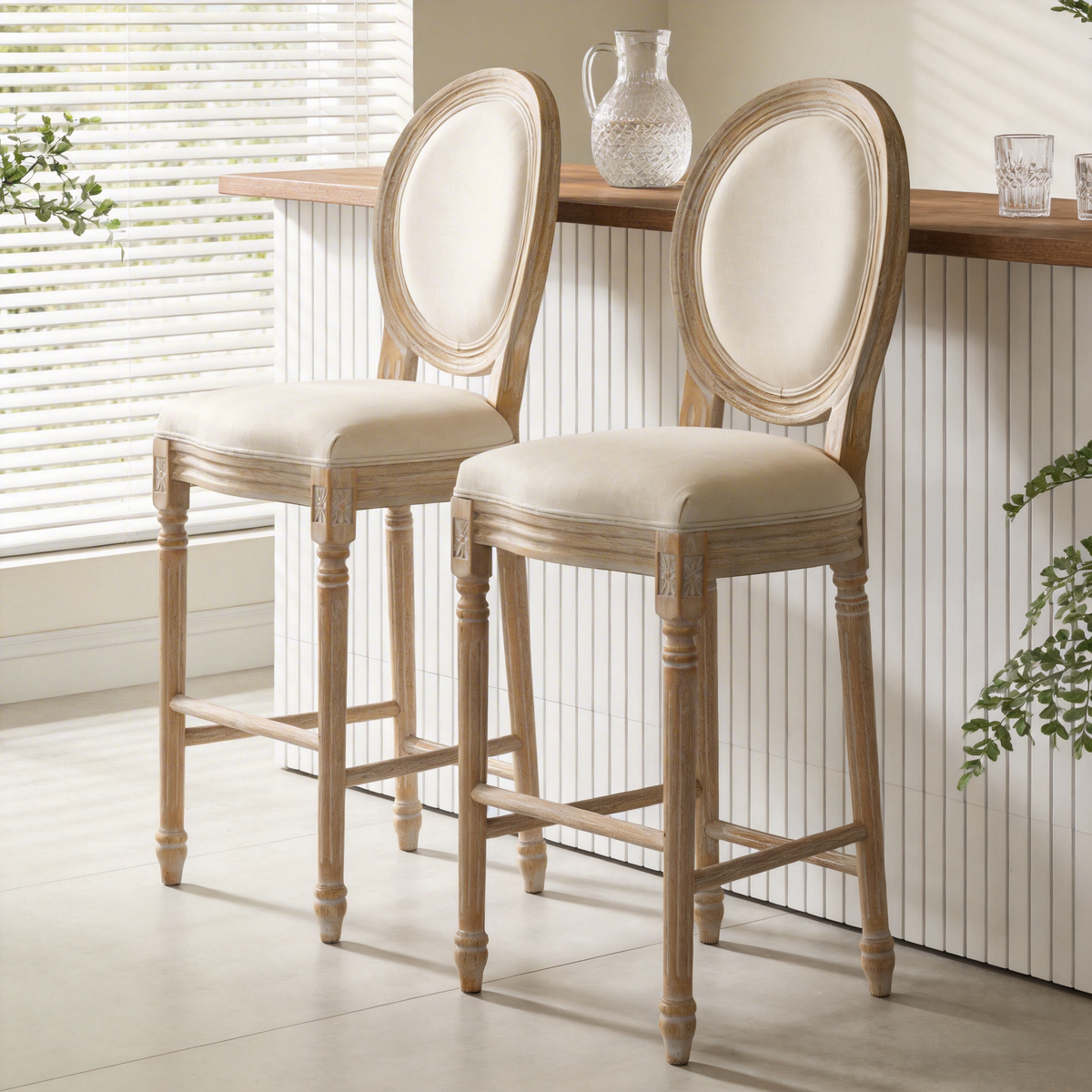 French Country 26'' Height Bar Chairs Set of 2