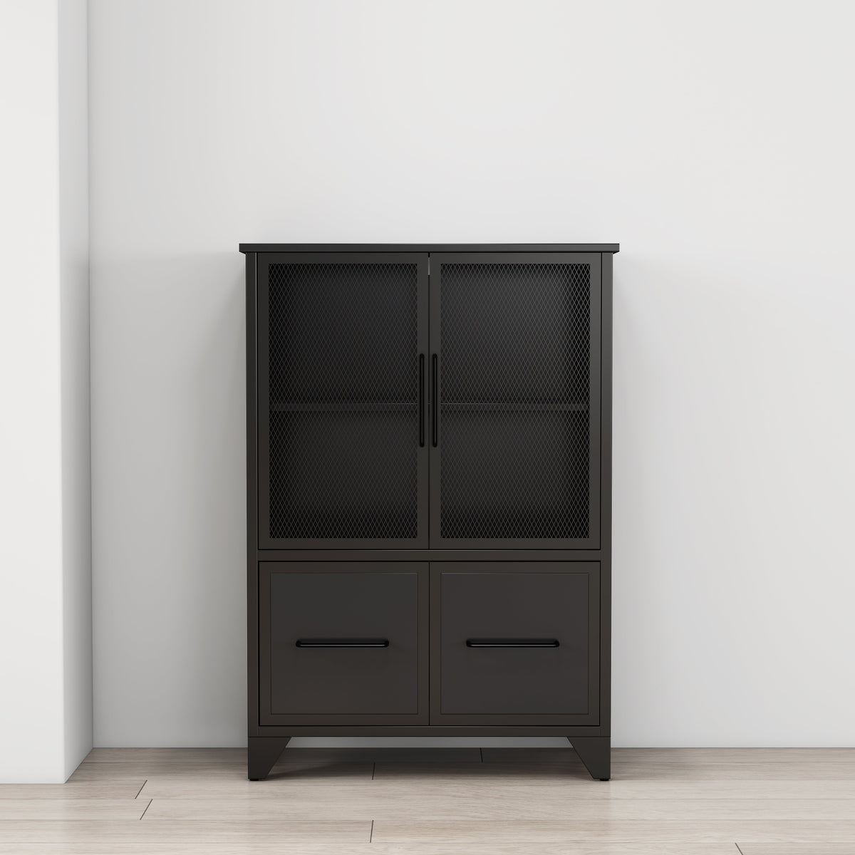 Storage Cabinet With 4 Iron Doors