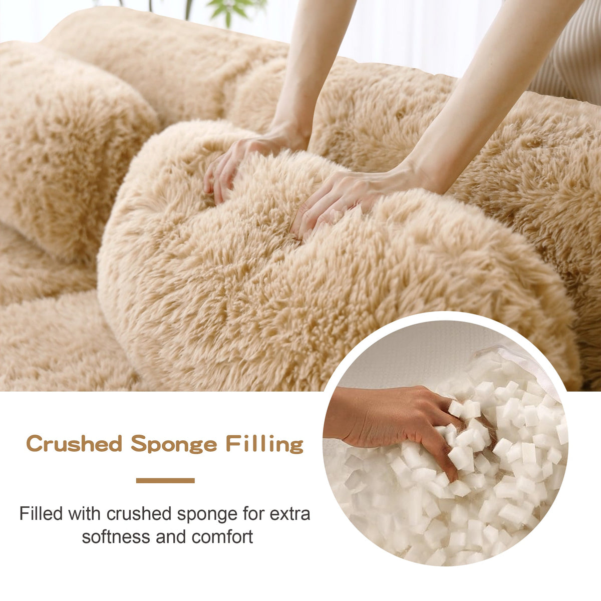 U-shaped Boneless Sofa with High Density Sponge