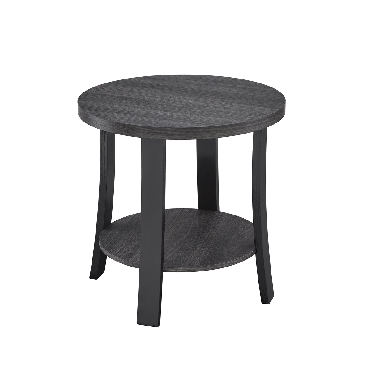 Anze Contemporary Oval Wood Shelf 3-Piece Coffee Table Set