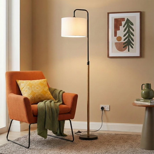 Arc Floor Lamp with Cylinder Shade