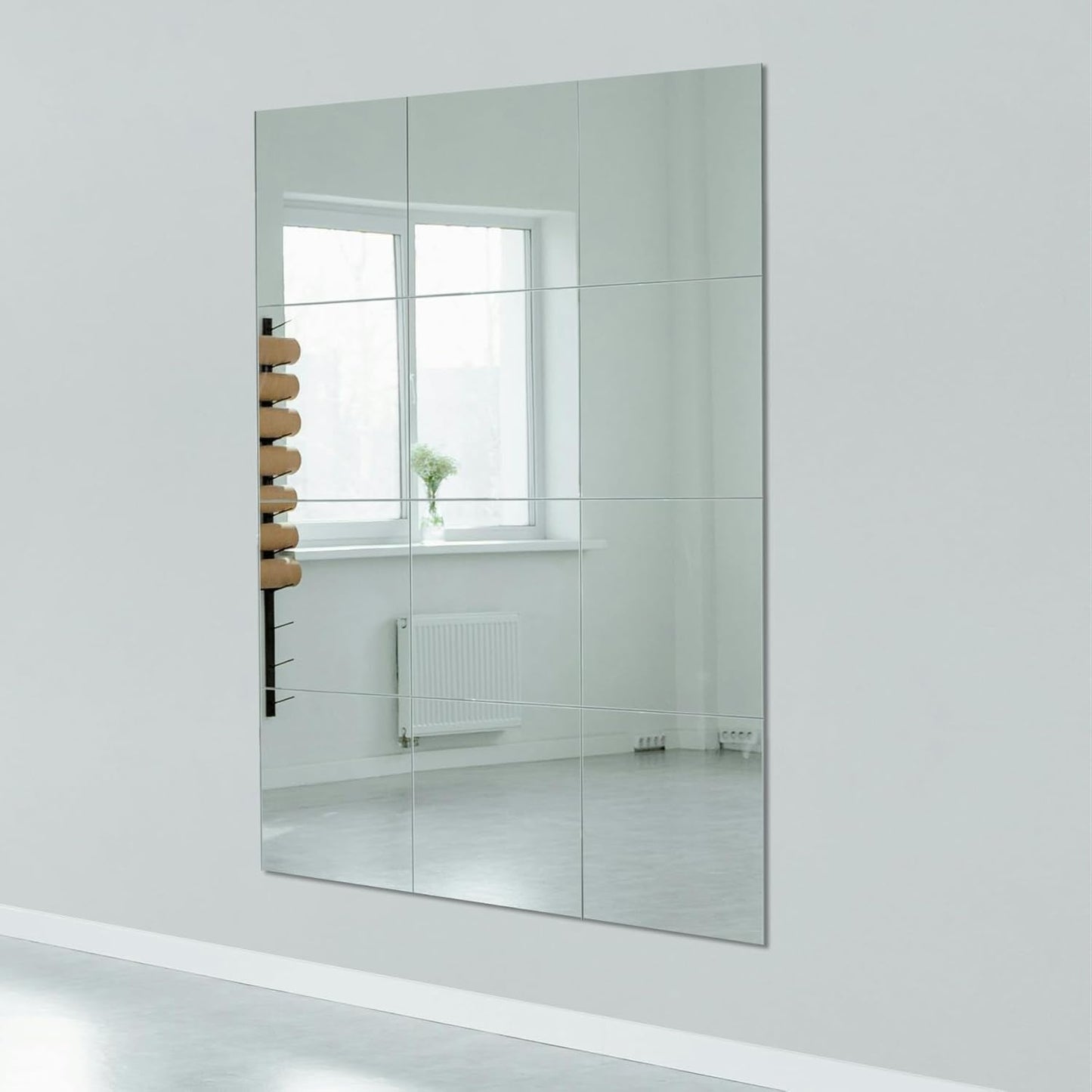 Frameless Wall Mounted Mirror Tiles 12X12 Inches Set Of 12
