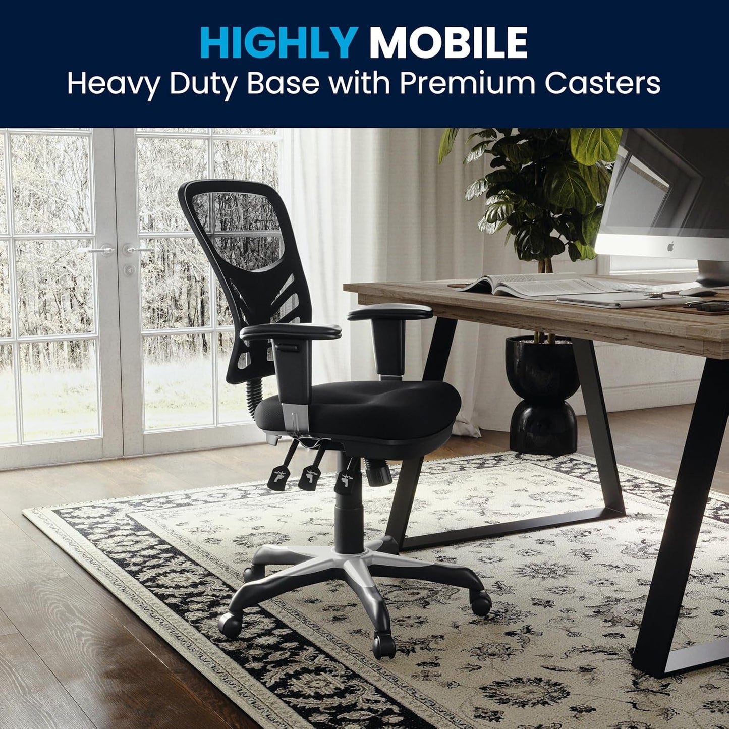 Ergonomic Mesh Office Chair With Adjustable Lumbar Black