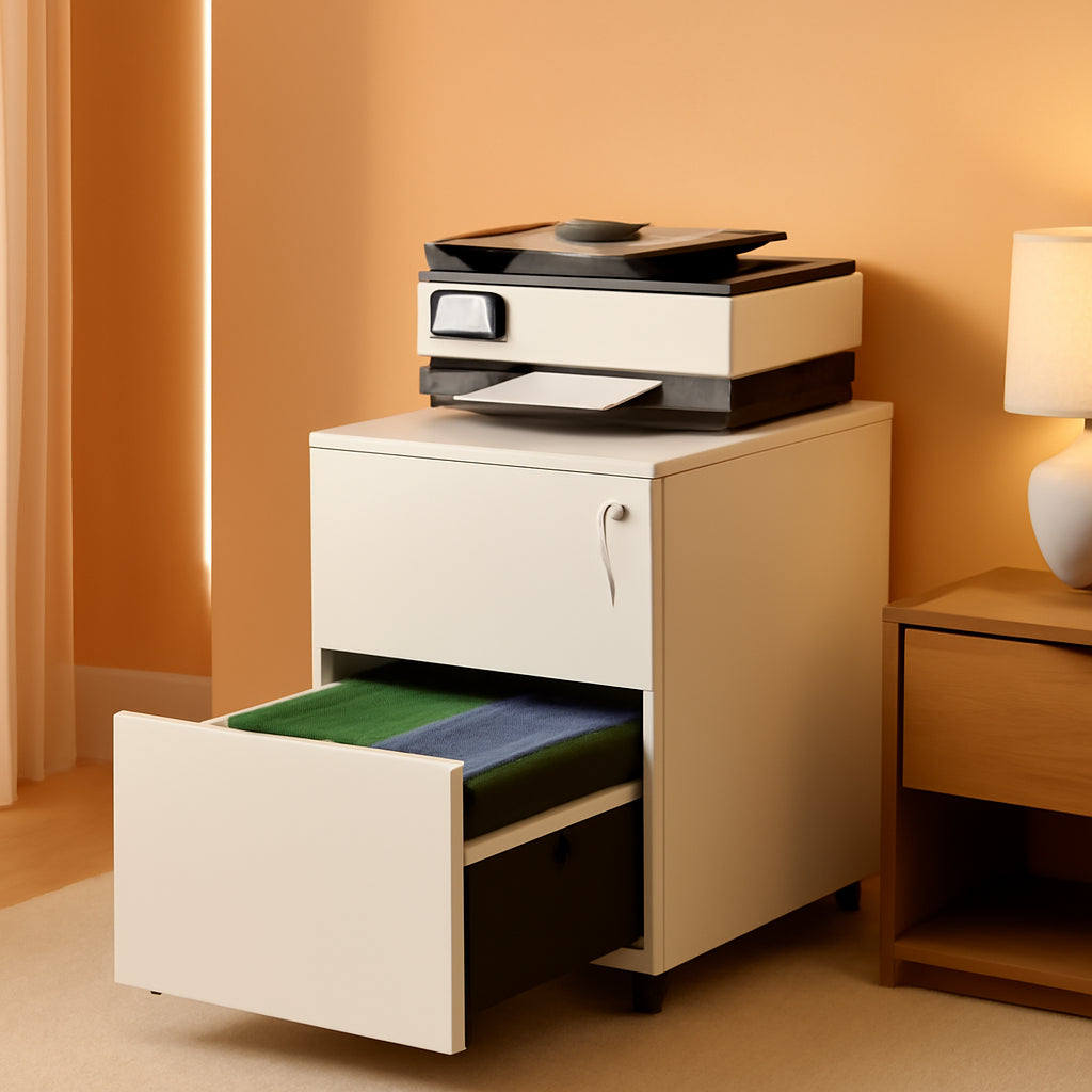 Locking 2 Drawer File Cabinet For Home Office Metal Under Desk Fully Assembled With Smooth Full Extension Slides