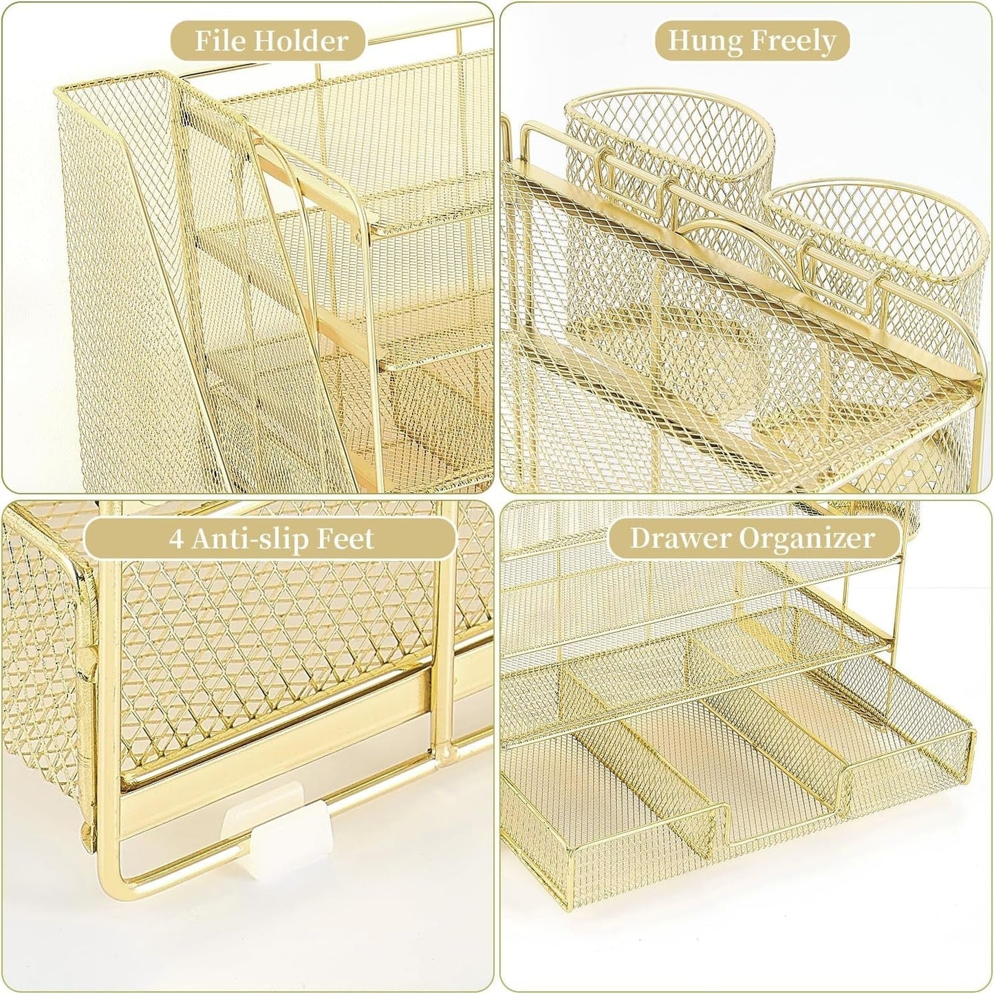 4 Tier Paper Tray Organizer With Drawer For Office Use