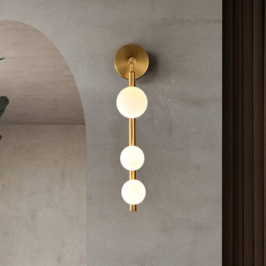 Gold Finish 3-Head Metal Wall Sconce for Corner - Post-Modern, Vertical Mount