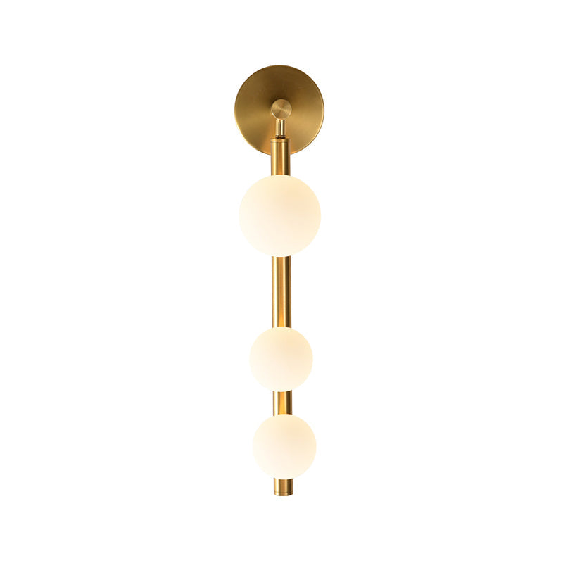 Gold Finish 3-Head Metal Wall Sconce for Corner - Post-Modern, Vertical Mount