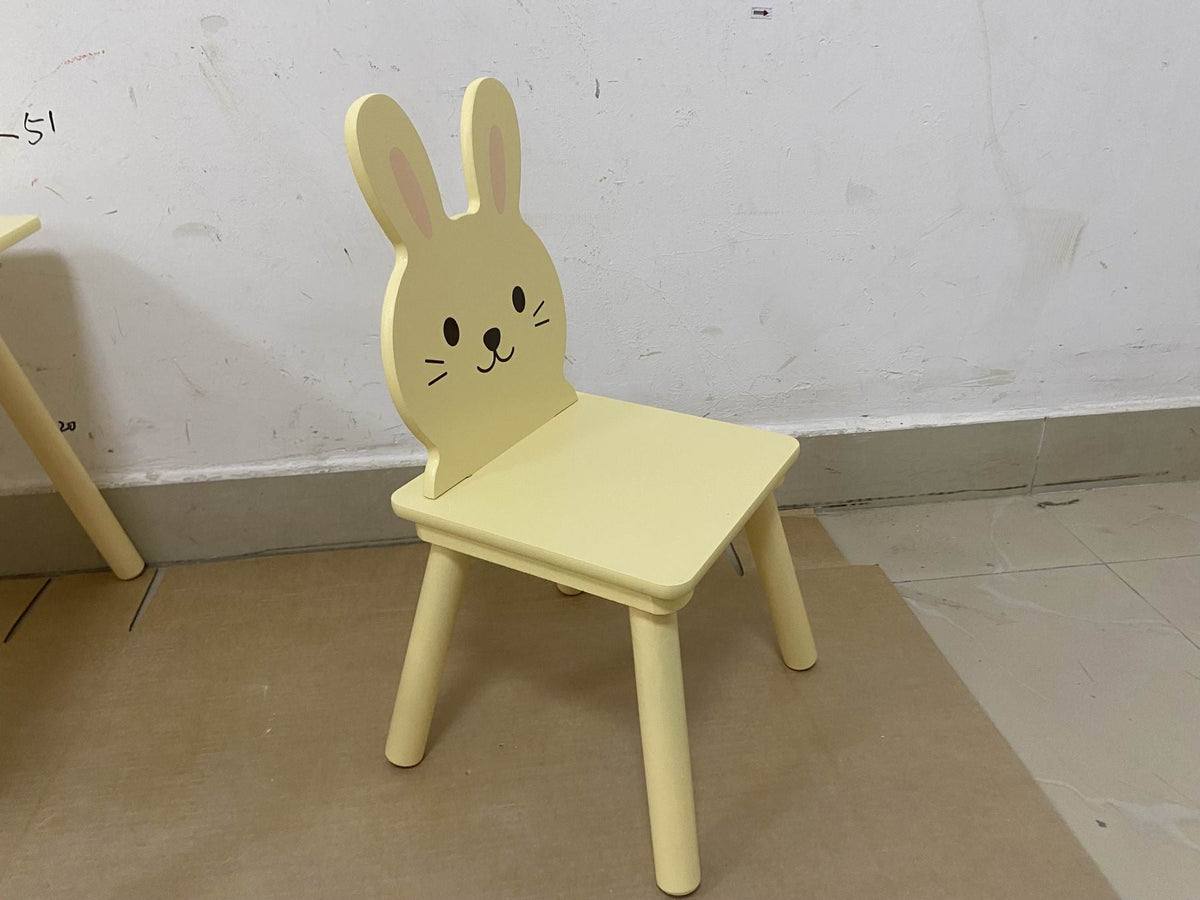 Kids Table and Chair Set with 2 Bunny Chairs