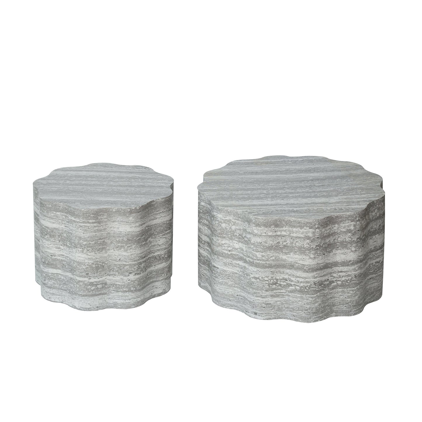 Set of 2 Round Coffee Tables for Living Room