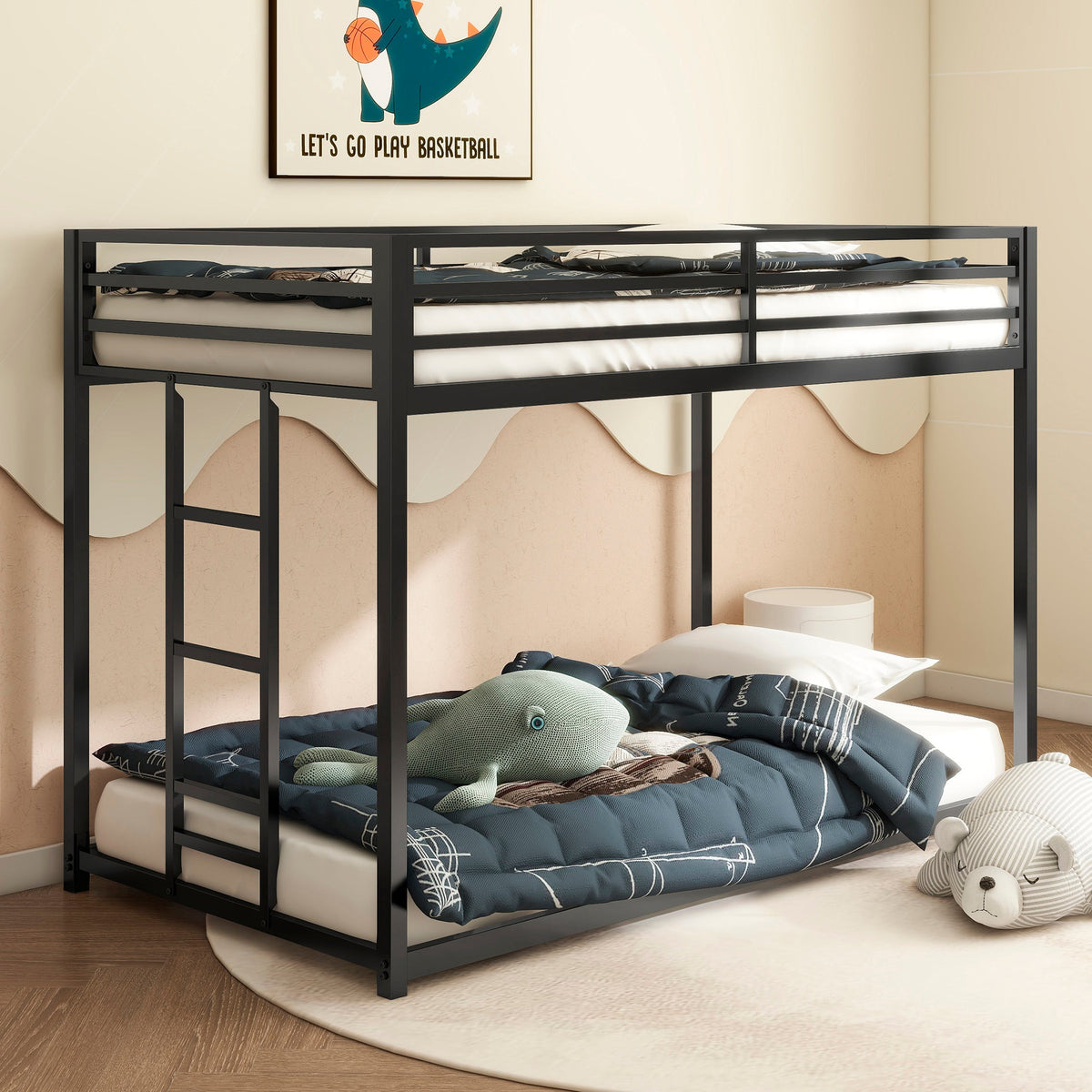 Adam Sturdy Twin Over Twin Bunk Bed Metal