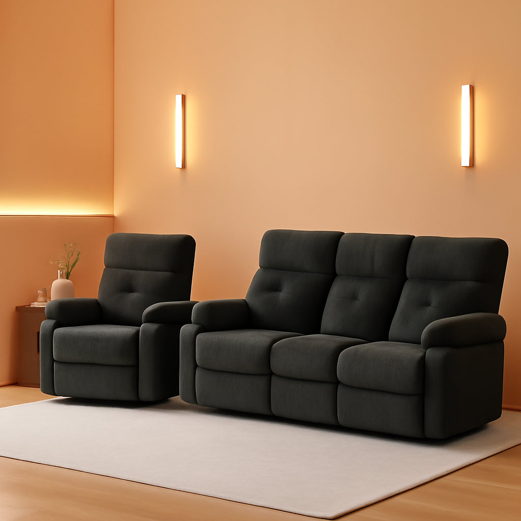 Power Reclining Sofa Set With Massage And USB Ports