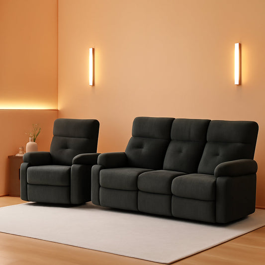 Power Reclining Sofa Set With Massage And USB Ports