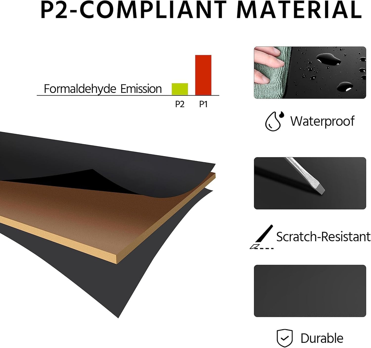 Black Under Desk File Cabinet 2 Drawers Lockable Wheels