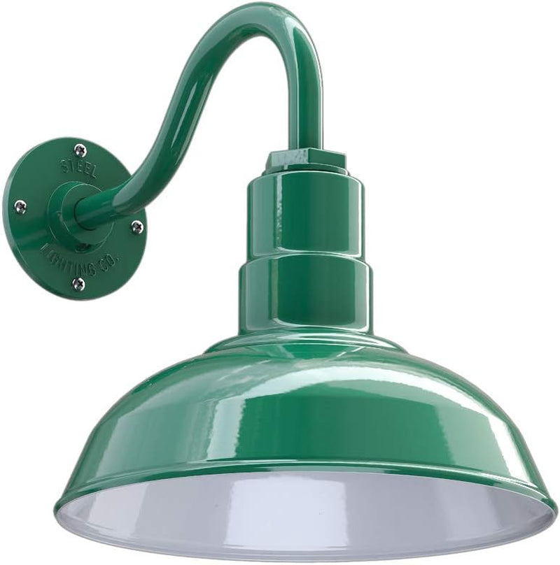 Outdoor Wall Mounted 12 Inch Dome Gooseneck Light