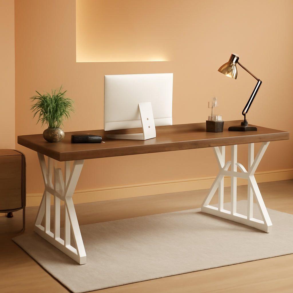 Spacious 70.8 Inch Wooden Executive Desk For Home Office