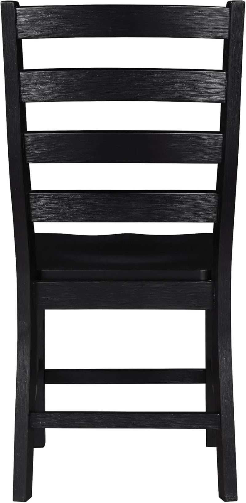 Black Dining Chairs Set Of 2 With Solid Wood Legs And Footrest