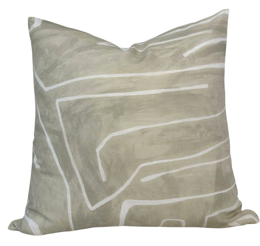 Kelly Wearstler Graffito Pillow Cover in Beige Ivory
