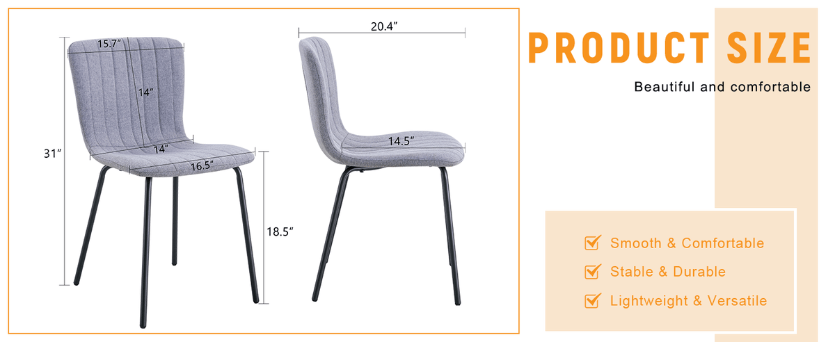 Luxury Minimalist Chairs - Set of 4 High Quality Dining Chairs