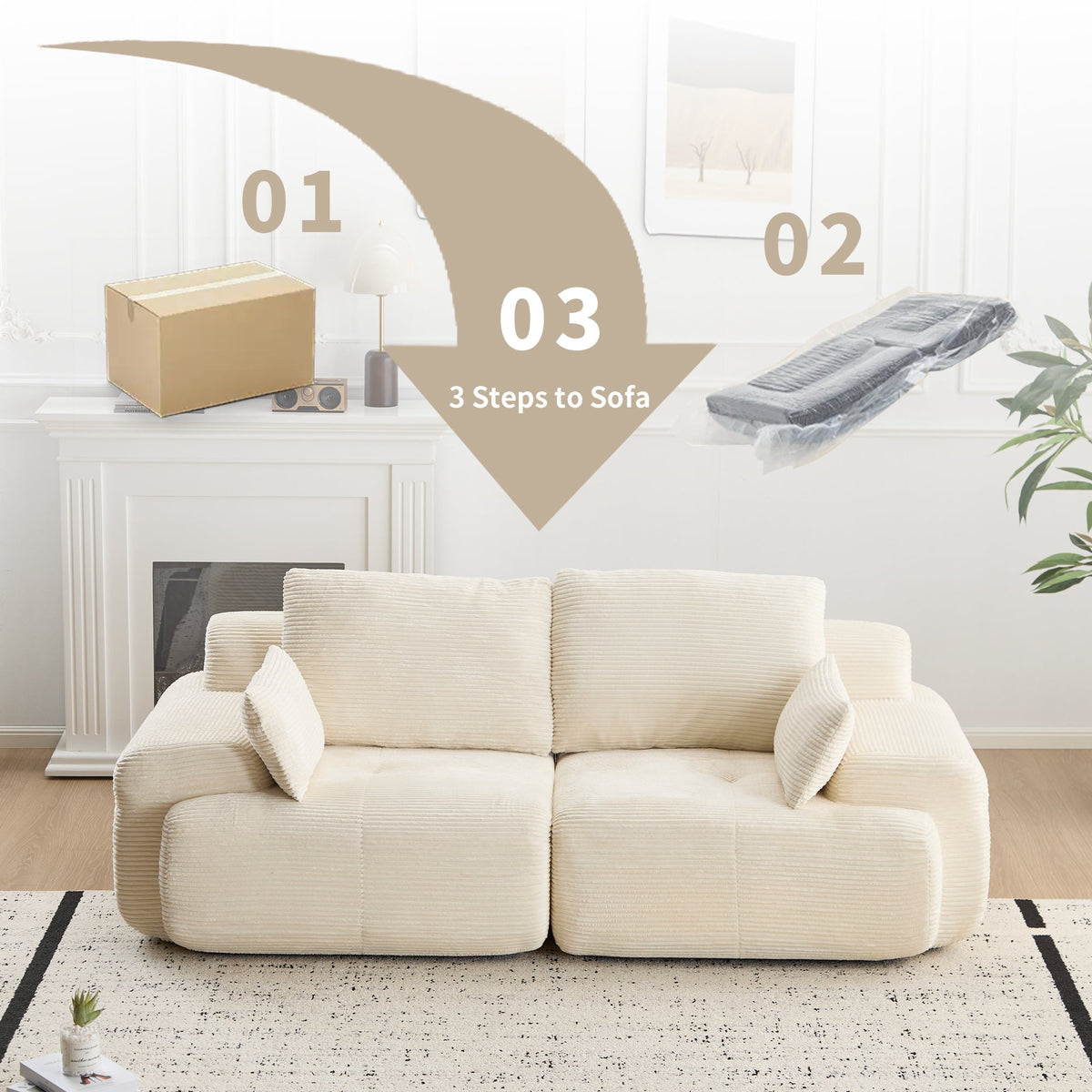 Modern Memory Foam Compressed Sofa