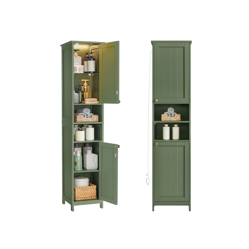 Tall Bathroom Cabinet with Lights