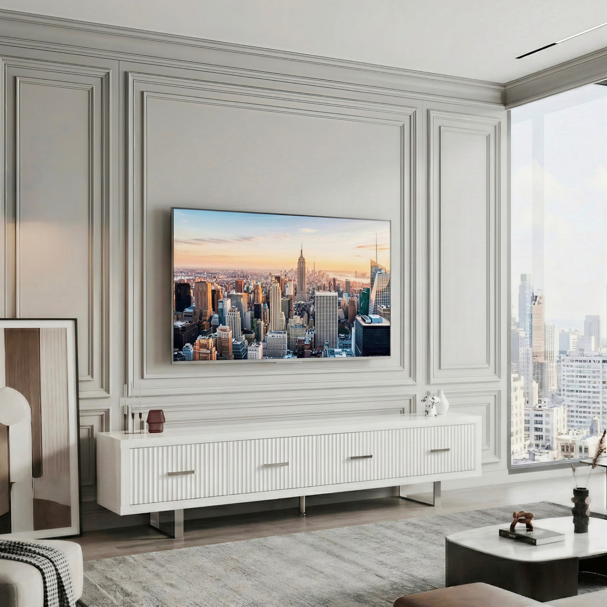 High Gloss TV Stand - 78.7 inches