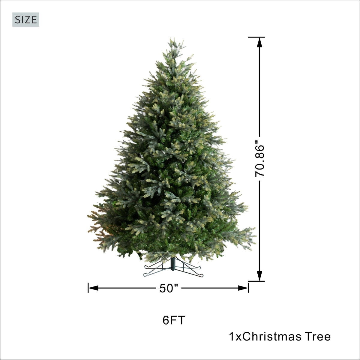 6ft PE/PVC Artificial Christmas Tree
