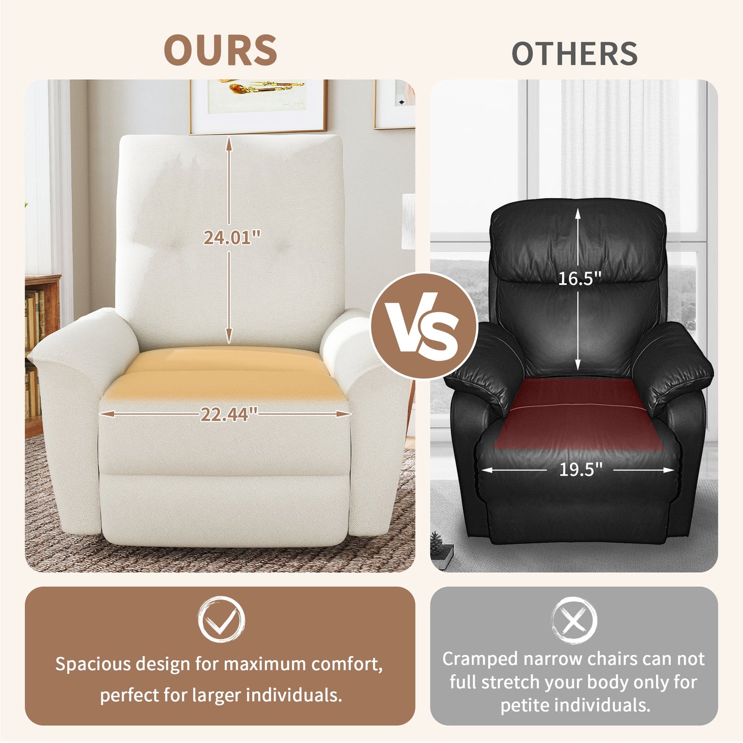 270° Power Swivel Rocker Recliner Chair w/ USB Ports - Beige-Gray