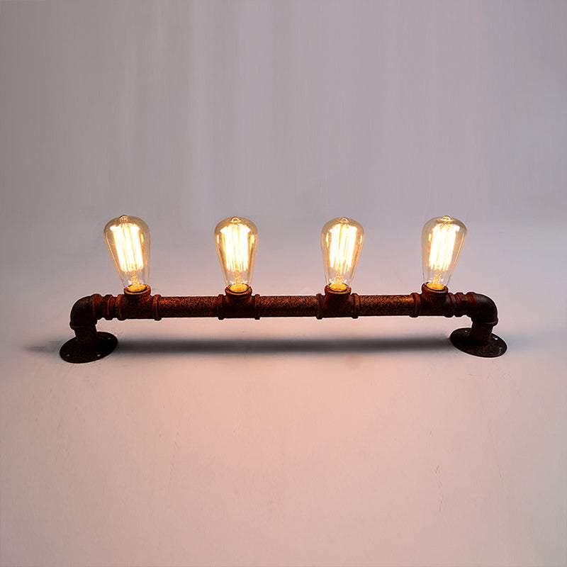 Embrace Industrial Charm and Ample Illumination: The 4-Bulb Linear Pipe Wall Sconce