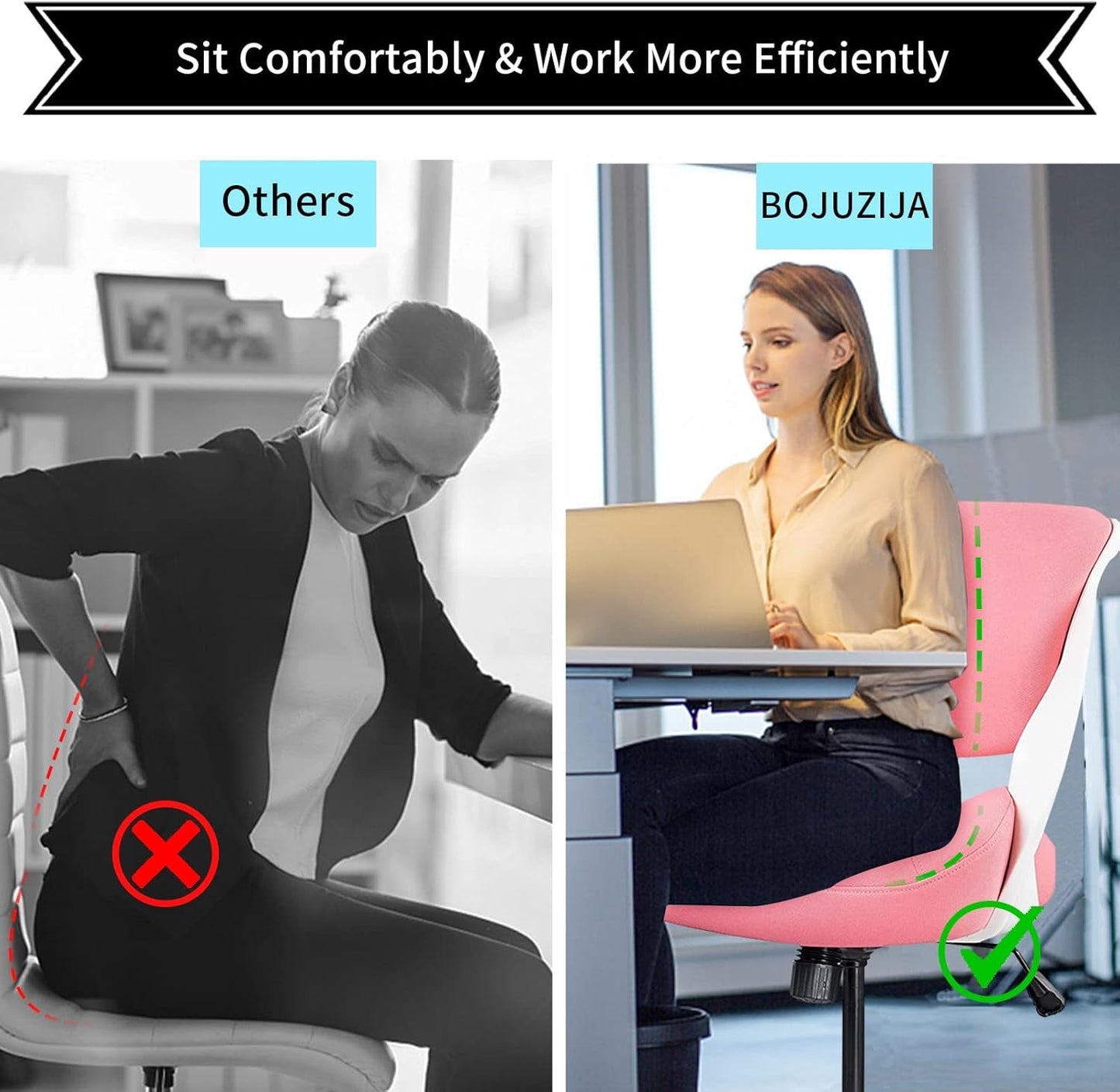 Ergonomic Drafting Chair Pink With Lumbar Support All Day