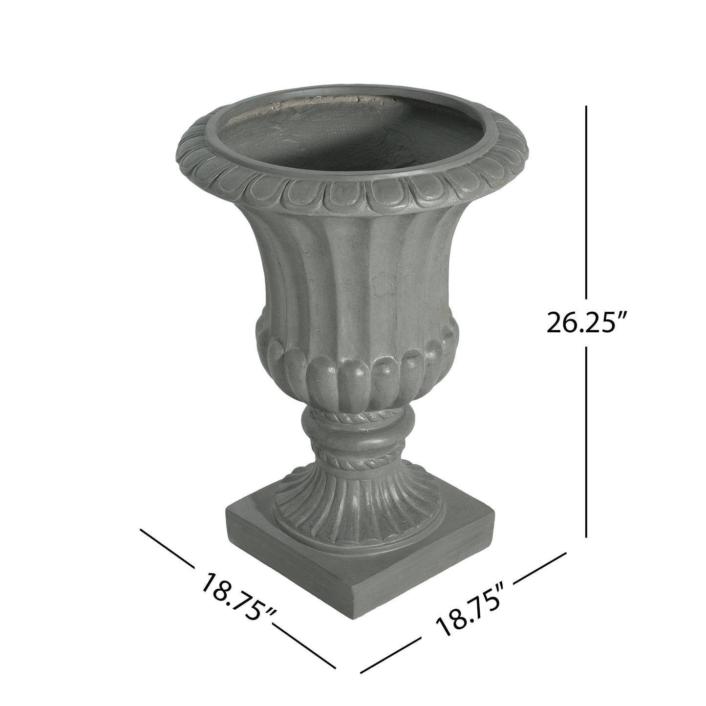 Outdoor Garden Urn Planter, Gray