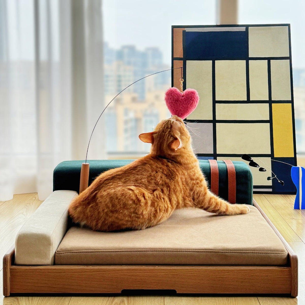 Modern Wooden Pet Bed for Cats & Dogs