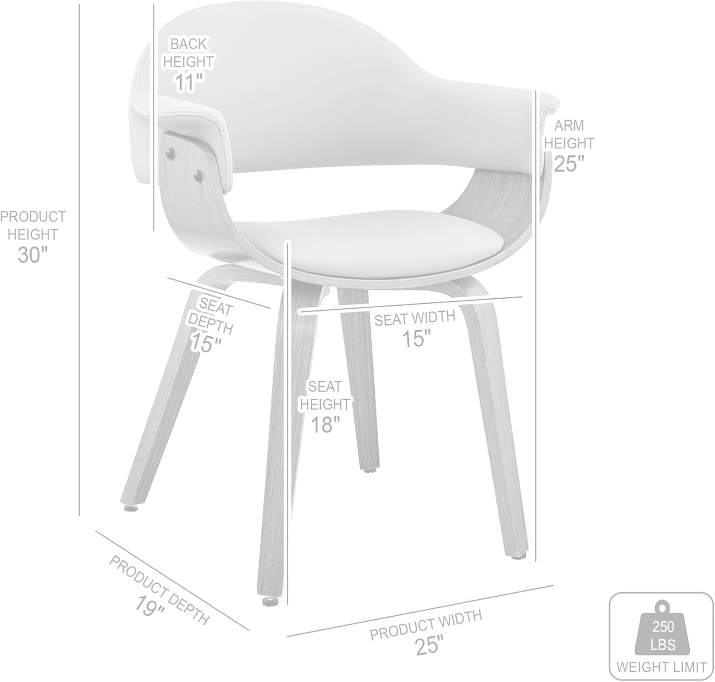 Adalyn Faux Leather Dining Room Accent Chair Gray Black Wood Base