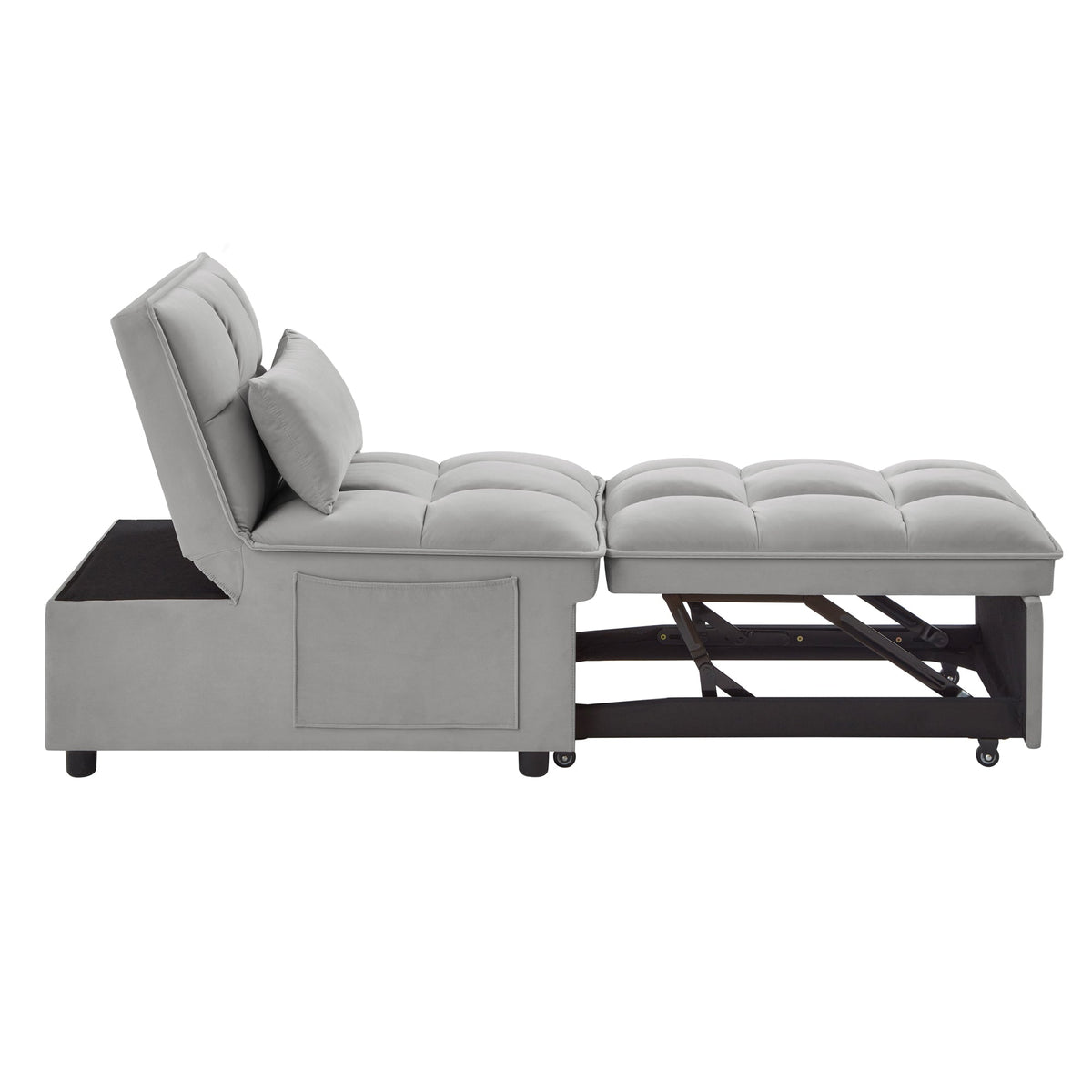 4 In1 Multi-Function Single Sofa Bed with Storage Pockets