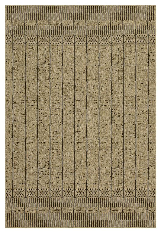 Earth GC_NTL1008 Jute/Black 5 ft. 3 in. x 7 ft. 3 in. Indoor/Outdoor Area Rug