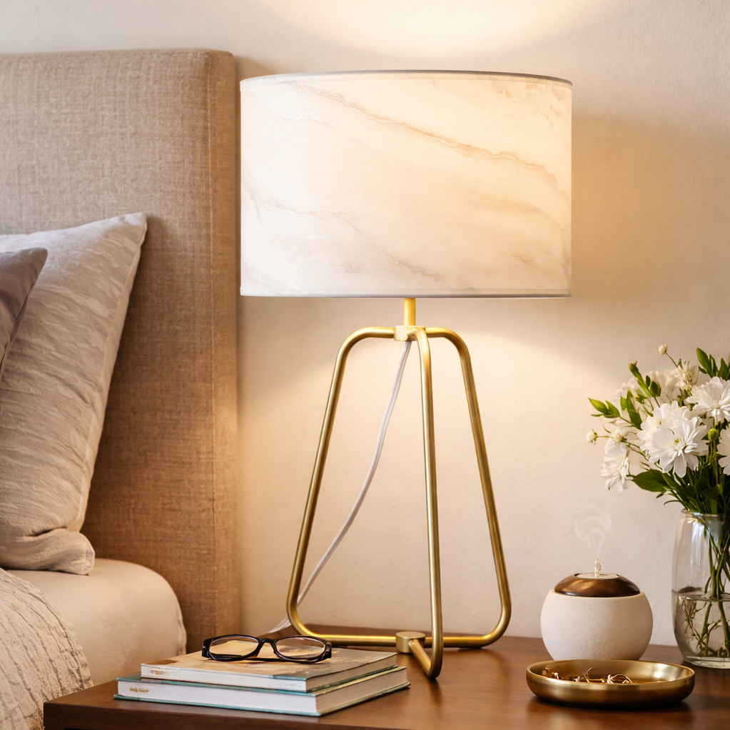Modern Marble Lampshade Desk Lamp