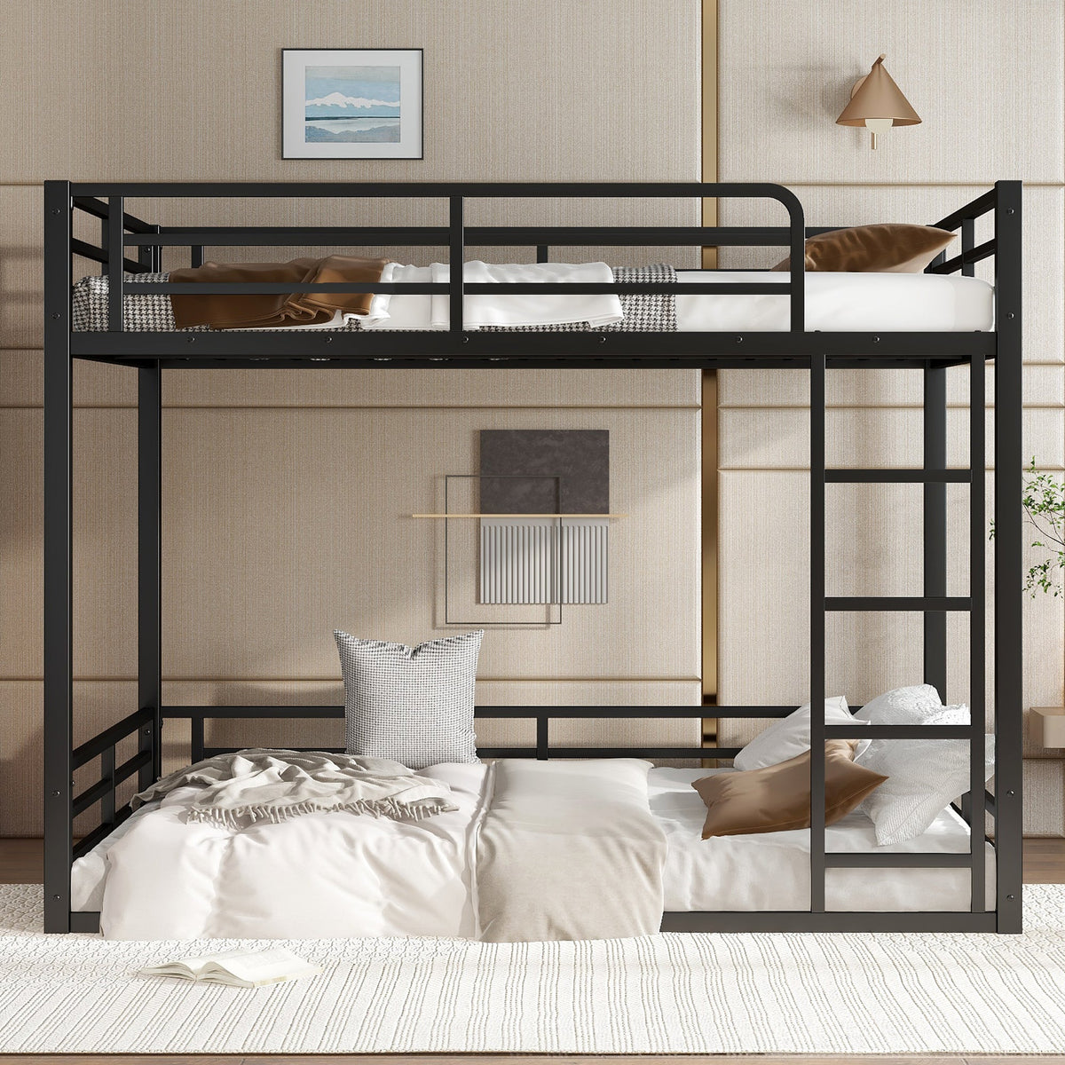 Metal Bunk Bed, Full XL over Full XL