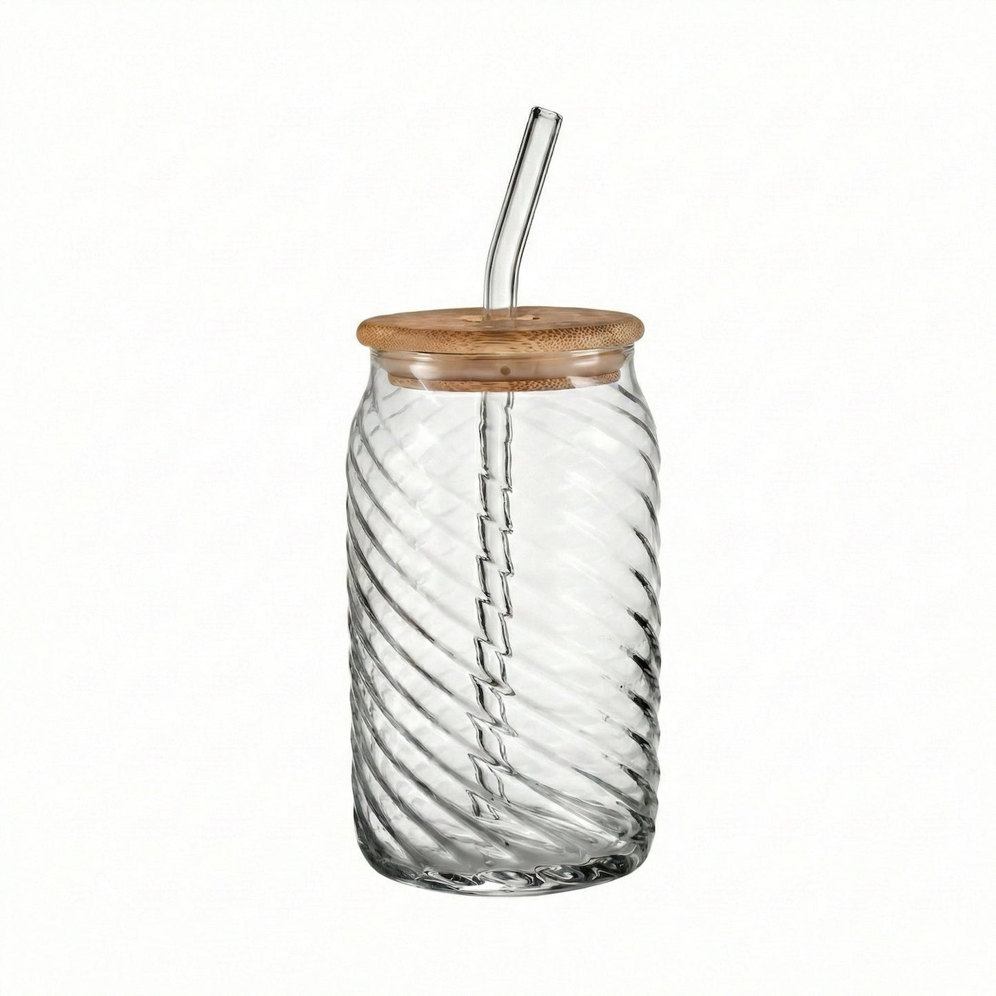 Belmar Set of 4 Glass Sippers - 18oz. with Bamboo Lid