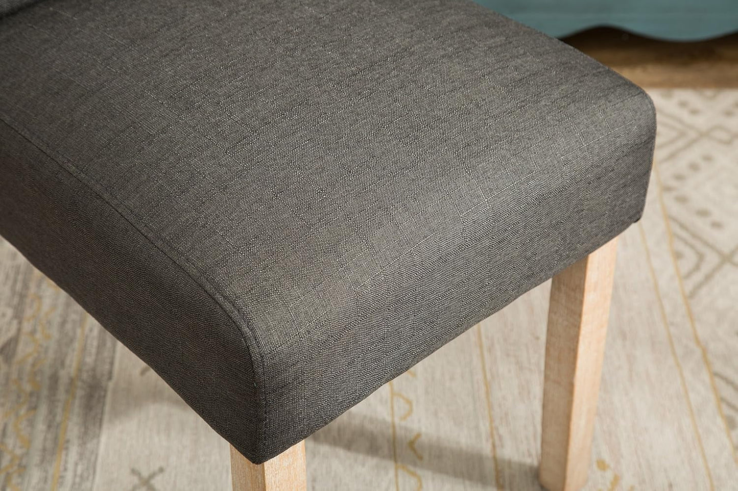 Habit Solid Wood Tufted Parsons Charcoal Dining Chairs Set Of 2