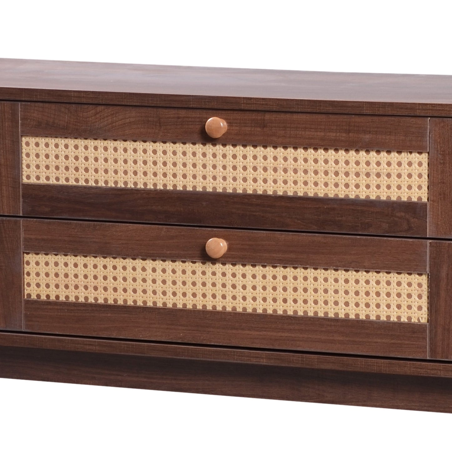 Modern Farmhouse Rattan TV Stand